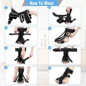 WOSHSHEN Plantar Fasciitis Night Splint, Adjustable Plantar Fasciitis Relief Night Splint for Women & Men, Relief Brace for Plantar Fasciitis Relief, Achilles Tendonitis and Foot Drop (Black, Large)