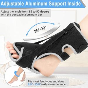 WOSHSHEN Plantar Fasciitis Night Splint, Adjustable Plantar Fasciitis Relief Night Splint for Women & Men, Relief Brace for Plantar Fasciitis Relief, Achilles Tendonitis and Foot Drop (Black, Large)