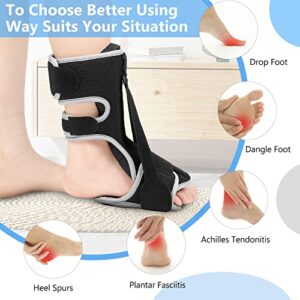 WOSHSHEN Plantar Fasciitis Night Splint, Adjustable Plantar Fasciitis Relief Night Splint for Women & Men, Relief Brace for Plantar Fasciitis Relief, Achilles Tendonitis and Foot Drop (Black, Large)