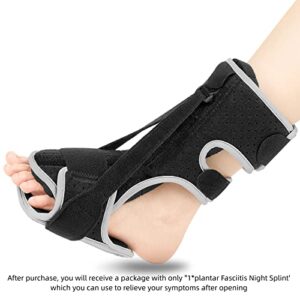 WOSHSHEN Plantar Fasciitis Night Splint, Adjustable Plantar Fasciitis Relief Night Splint for Women & Men, Relief Brace for Plantar Fasciitis Relief, Achilles Tendonitis and Foot Drop (Black, Large)