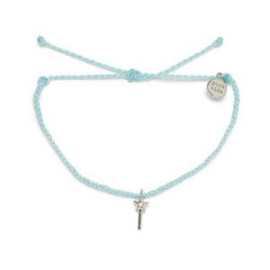 pura vida silver-plated disney bibbidi bobbidi boo bracelet - adjustable band, brand charm - ice blue