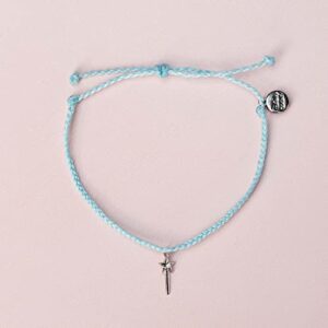 Pura Vida Silver-Plated Disney Bibbidi Bobbidi Boo Bracelet - Adjustable Band, Brand Charm - Ice Blue