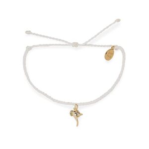 pura vida gold-plated disney genie lamp charm bracelet - adjustable band, brand charm - white