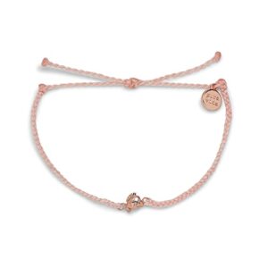 pura vida rose gold-plated disney flounder charm bracelet w/opal stones - adjustable band, brand charm - baby pink
