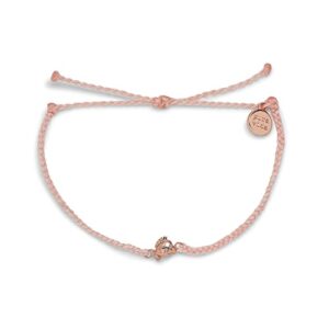 Pura Vida Rose Gold-Plated Disney Flounder Charm Bracelet w/Opal Stones - Adjustable Band, Brand Charm - Baby Pink