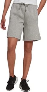 adidas women's all szn fleece shorts, medium grey heather