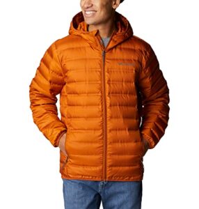 columbia men's lake 22 down hooded jacket, warm copper, large