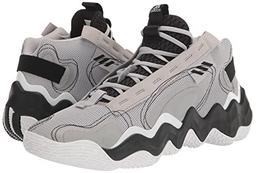 adidas Women's Exhibit B Mid Basketball Shoe, Grey/White/Black, 8