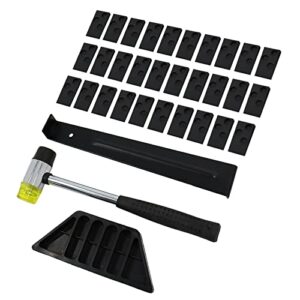 skyehomo laminate wood flooring installation kit with 30pcs spacers,solid rubber tapping block,heavy duty pull bar,double-faced mallet,(33pcs)