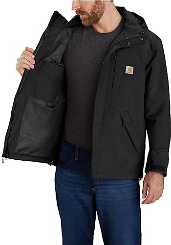 Carhartt mens Storm Defender Loose Fit Heavyweight Jacket Work Utility Outerwear, Black, Large US