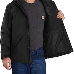 Carhartt mens Storm Defender Loose Fit Heavyweight Jacket Work Utility Outerwear, Black, Large US