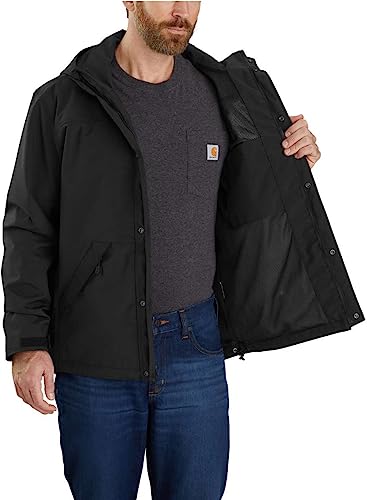 Carhartt mens Storm Defender Loose Fit Heavyweight Jacket Work Utility Outerwear, Black, Large US