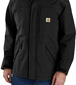 Carhartt mens Storm Defender Loose Fit Heavyweight Jacket Work Utility Outerwear, Black, Large US