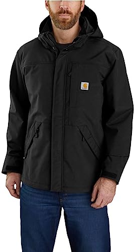 Carhartt mens Storm Defender Loose Fit Heavyweight Jacket Work Utility Outerwear, Black, Large US