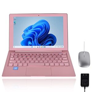 hbestore laptop 10.1inch 8gb ram 128gb ssd mini ultrabook,windwos11 os with intel gemini lake n4120 quad core processor up to2.6ghz 2.4g/5g wifi+mini hdmi+usb3.0 +metal shell (rose gold)