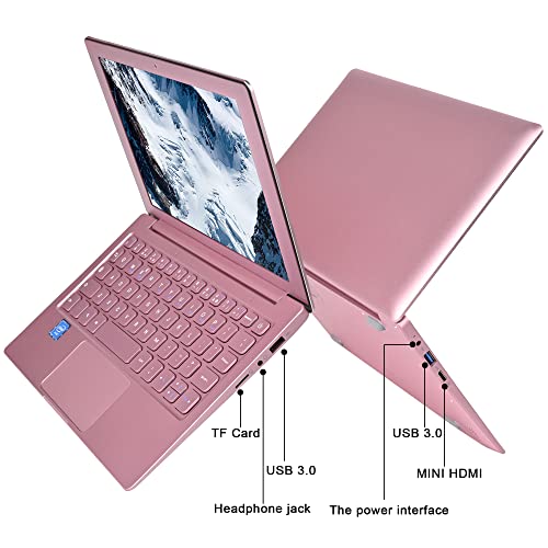 HBESTORE Laptop 10.1Inch 8GB RAM 128GB SSD Mini Ultrabook,Windwos11 OS with Intel Gemini Lake N4120 Quad Core Processor Up to2.6GHz 2.4G/5G WiFi+Mini HDMI+USB3.0 +Metal Shell (Rose Gold)