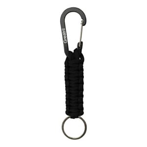 greatril keychain carabiner with key ring paracord key chain hanger heavy duty clips for outdoor boys/girls/men/women (black)