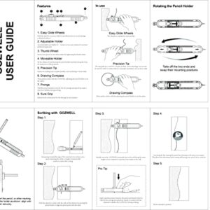GOZWELL Precise Contour Scribe Tool with Lock for Pencil - Woodworking Edge Corner Measuring Profile Duplicator (1 Pack)