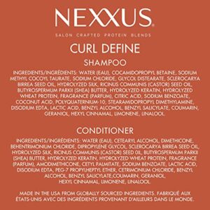 Nexxus Curl Define Shampoo and Conditioner ProteinFusion 2 Count for Curly and Coily Hair Strengthening & Moisturizing Sulfate-Free Hair Products with Marula Oil 13.5 oz