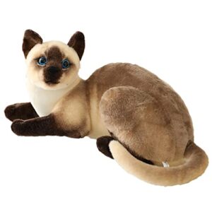 gudves siamese cat stuffed animal, shorthair cat realistic plush cat stuffed toys, gift for kids 12inches (a)