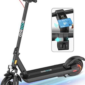 Gyroor Electric Scooter Adults with Dual Shock Absorbers Up to 31 Miles 18.6Mph,Turn Signal 500W Motor NFC Safety Lock,IP67 Core Components Waterproof Foldable Scooter Electric for Adults