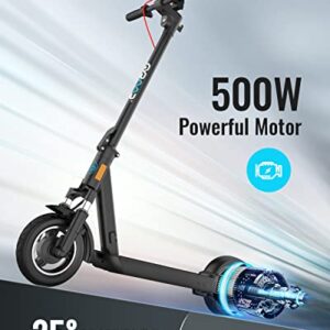 Gyroor Electric Scooter Adults with Dual Shock Absorbers Up to 31 Miles 18.6Mph,Turn Signal 500W Motor NFC Safety Lock,IP67 Core Components Waterproof Foldable Scooter Electric for Adults