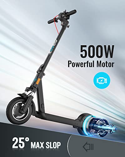 Gyroor Electric Scooter Adults with Dual Shock Absorbers Up to 31 Miles 18.6Mph,Turn Signal 500W Motor NFC Safety Lock,IP67 Core Components Waterproof Foldable Scooter Electric for Adults