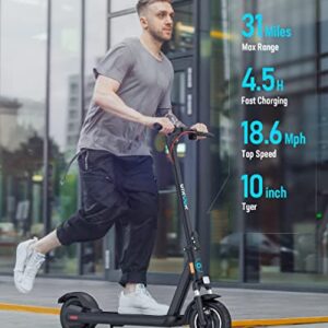 Gyroor Electric Scooter Adults with Dual Shock Absorbers Up to 31 Miles 18.6Mph,Turn Signal 500W Motor NFC Safety Lock,IP67 Core Components Waterproof Foldable Scooter Electric for Adults