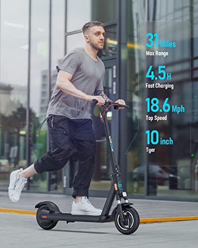 Gyroor Electric Scooter Adults with Dual Shock Absorbers Up to 31 Miles 18.6Mph,Turn Signal 500W Motor NFC Safety Lock,IP67 Core Components Waterproof Foldable Scooter Electric for Adults