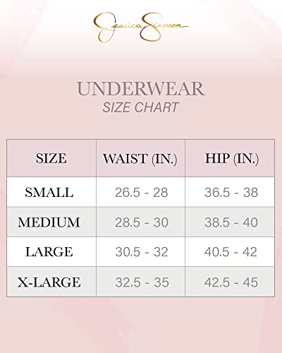 Jessica Simpson Women's Underwear - Microfiber Hipster Briefs (5 Pack), Size Large, Gardenia/Pearl Blush/Rain/Black