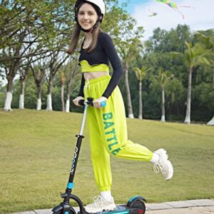 Gyroor Kids Electric Scooter, with 200W Motor & LED Visible Display, Colorful Lights, Adjustable Speed and Height, 10 Mph & 10 Miles Range Electric Scooter, Electric Scooter for Kids Ages 8-12, Blue