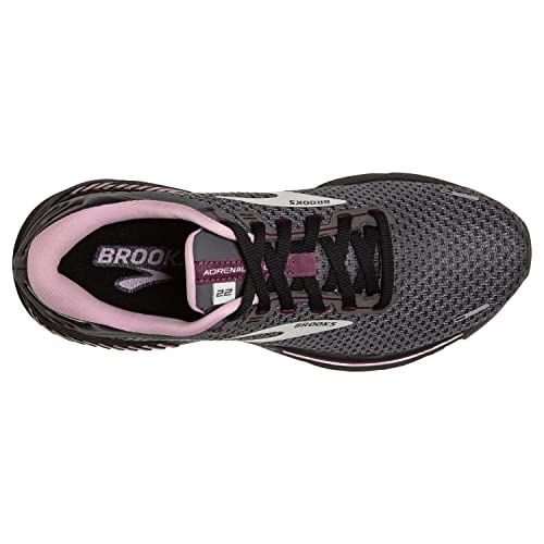 Brooks Women's Adrenaline GTS 22 Supportive Running Shoe - Pearl/Black/Metallic - 9.5 Medium