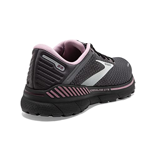 Brooks Women's Adrenaline GTS 22 Supportive Running Shoe - Pearl/Black/Metallic - 9.5 Medium