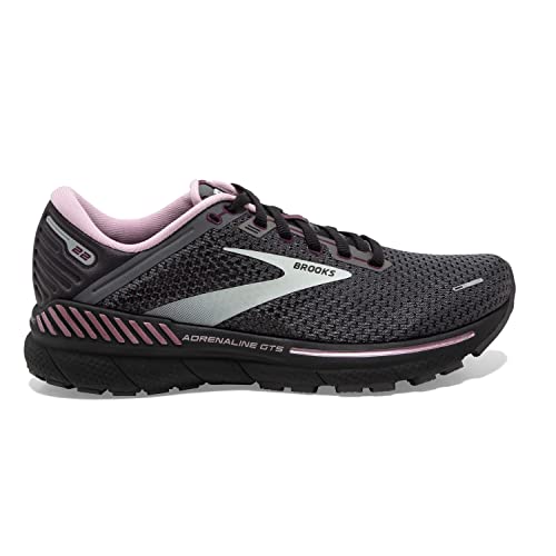 Brooks Women's Adrenaline GTS 22 Supportive Running Shoe - Pearl/Black/Metallic - 9.5 Medium