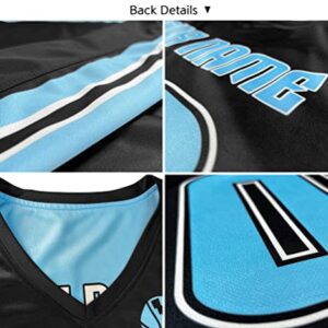 TAND Custom Basketball Jersey Reversible Uniform Add Any Team Name Number Personalized Sports Vest for Men/Boys, Black White, One Size