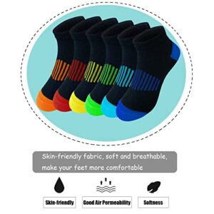 JAMEGIO boy socks 12 Pairs kids Low Cut socks Half Cushion Sport Ankle Athletic Sock for Little Big Kids(7-10 Years)