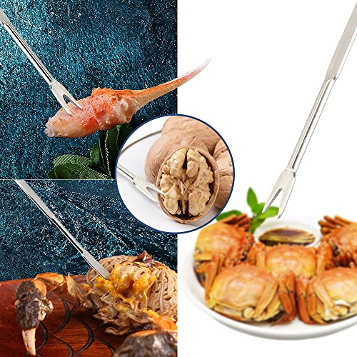 WENDOM Crab Lobster Crackers and Tools Set 3pcs Includes Crab Leg Crackers, Lobster Shellers, Crab Forks/Picks and Portable Storage Bag Seafood Tools (3)