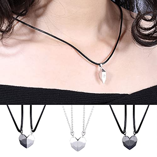 Best Friend Necklaces 2pcs Matching Yin Yang Necklaces Yin Yang Puzzle Pendant Necklces for Bff Friendship Relationship Boys Girls Best Friends Lovers and Couples Valentines Day Gift (Black&White)