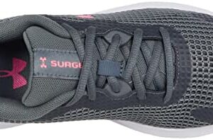 Under Armour Women's Surge 3 Sneaker, (103) Pitch Gray/White/Cerise, 8.5