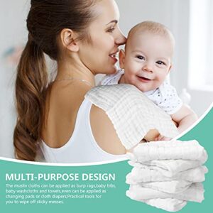 Baby Muslin Soft White Small Washcloths for Newborn Essentials Must Haves Muslin Wash Absorbent Burp Cloths Registry for Your Baby Boy Face Towel And Bath Washcloth Koo-dib 30 Pack Set + Wash Mesh Bag