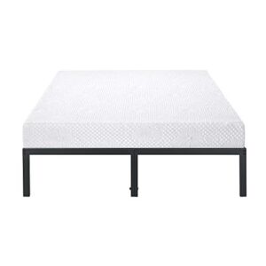 Olee Sleep 10 inch Aquarius Memory Foam Mattress - Full & 14 Inch Heavy Duty Steel Slat/Anti-Slip Support/Easy Assembly/Mattress Foundation/Bed Frame/Noise Free/No Box Spring Needed, Full