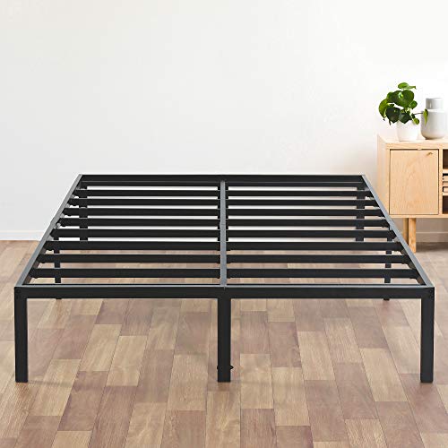 Olee Sleep 10 inch Aquarius Memory Foam Mattress - Full & 14 Inch Heavy Duty Steel Slat/Anti-Slip Support/Easy Assembly/Mattress Foundation/Bed Frame/Noise Free/No Box Spring Needed, Full