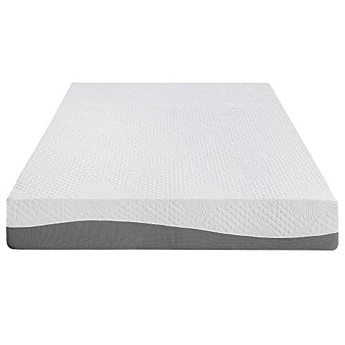 Olee Sleep 10 inch Aquarius Memory Foam Mattress - Full & 14 Inch Heavy Duty Steel Slat/Anti-Slip Support/Easy Assembly/Mattress Foundation/Bed Frame/Noise Free/No Box Spring Needed, Full