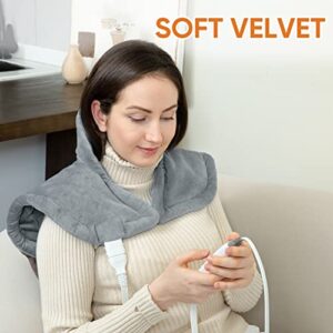 SAROO Heating Pad for Neck and Shoulders, Electric Neck Heating Pad for Neck Pain, Shoulder Heating Pads with 9 Heat Settings - 2 Hour Auto-Off with Countdown, Stay on, Wearable Heated Neck Wrap