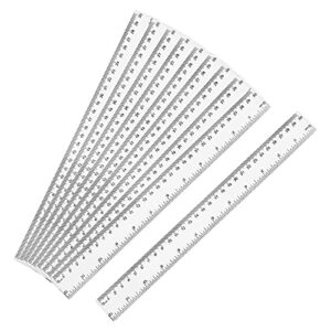 hapeper 12 inch clear plastic straight ruler measuring tool for student school office (10 pack)