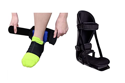 Brace Direct Air Foot Wrap (Med) + Posterior Night Splint (Med)- for Plantar Fasciitis, Achilles Tendinitis, Heel Pain and Drop Foot​ for Right or Left Foot, Men or Women