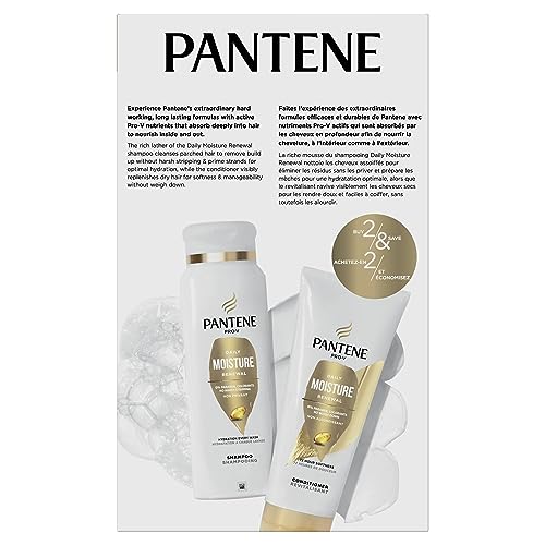 Pantene PRO-V Daily Moisture Renewal Dual Pack Shampoo + Conditioner, 12 oz Shampoo/10.4 oz Conditioner