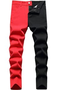 boy's regular fit patchwork black&red street style fashion casual jeans pants for kids,l0115,8