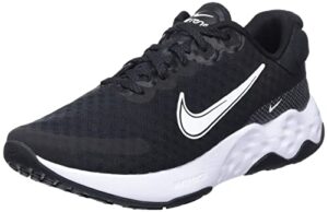 nike women's renew ride 3 running shoes, black/white-dk smoke grey, 7.5 m us
