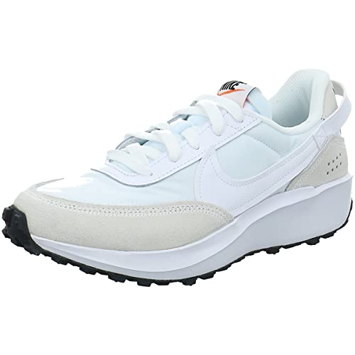 Nike Womens Waffle Debut Running Shoe White/Black/Orange Size 7